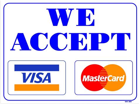 we accept credit cards sign printable